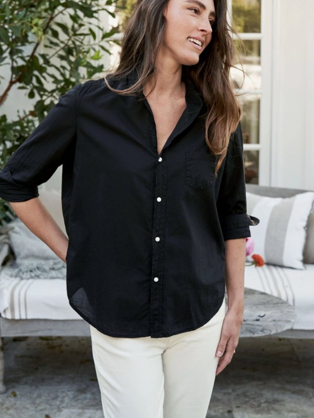 Frank & Eileen, Eileen Italian Featherweight Poplin Black L